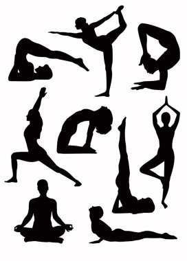 Yoga silhouettes - vector clipart