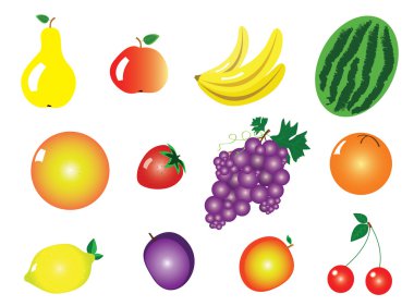 Vector Illustration of Some Friuts clipart