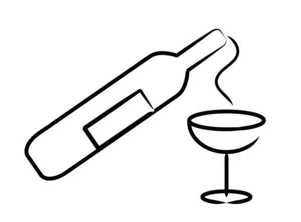 Bottle and glass vector illustration — Stock Vector