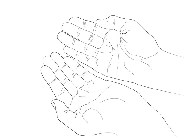 Gevectoriseerde menselijke handen — Stockvector
