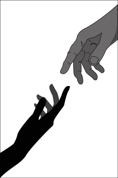 Toucher les mains — Image vectorielle