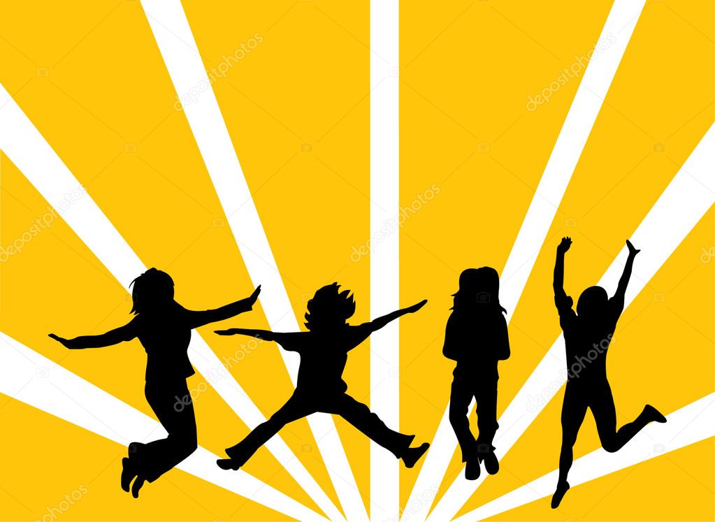 Jumping Silhouettes Vector