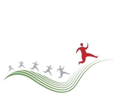 Running men - conception - Vector clipart