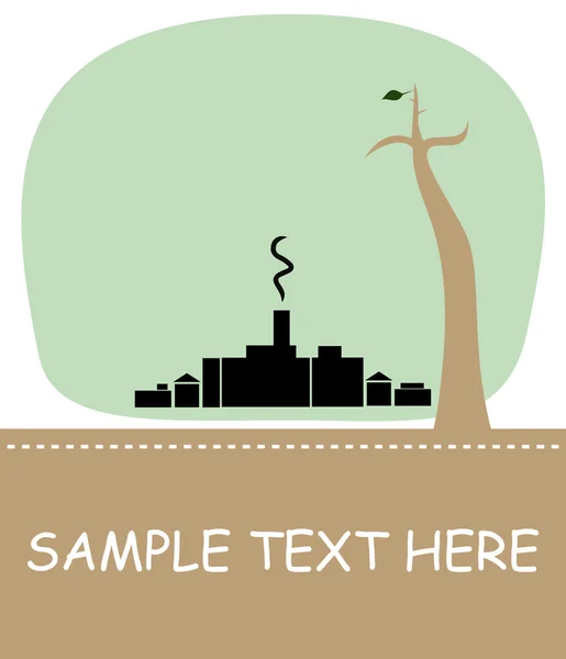 Conception écologique avec arbre et fumée - vec — Image vectorielle