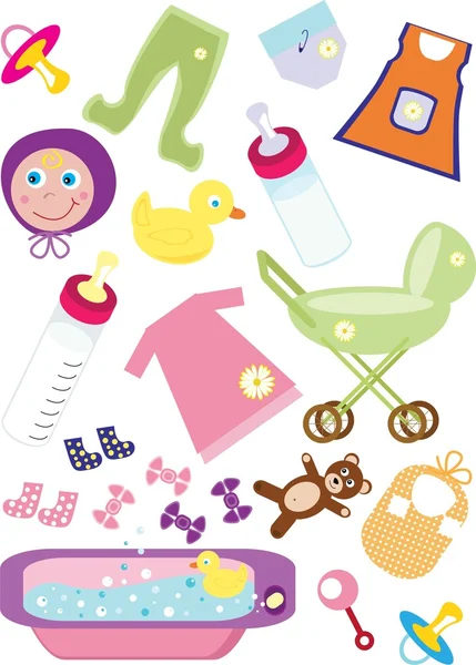Elementos de diseño para bebé Clip Art — Vector de stock