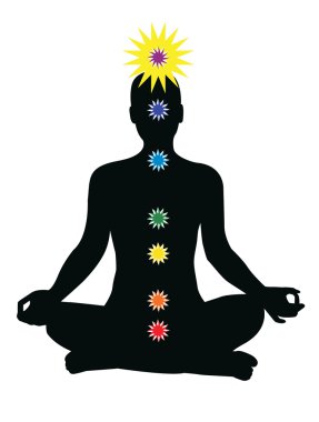 7 chakras in the body - vector clipart