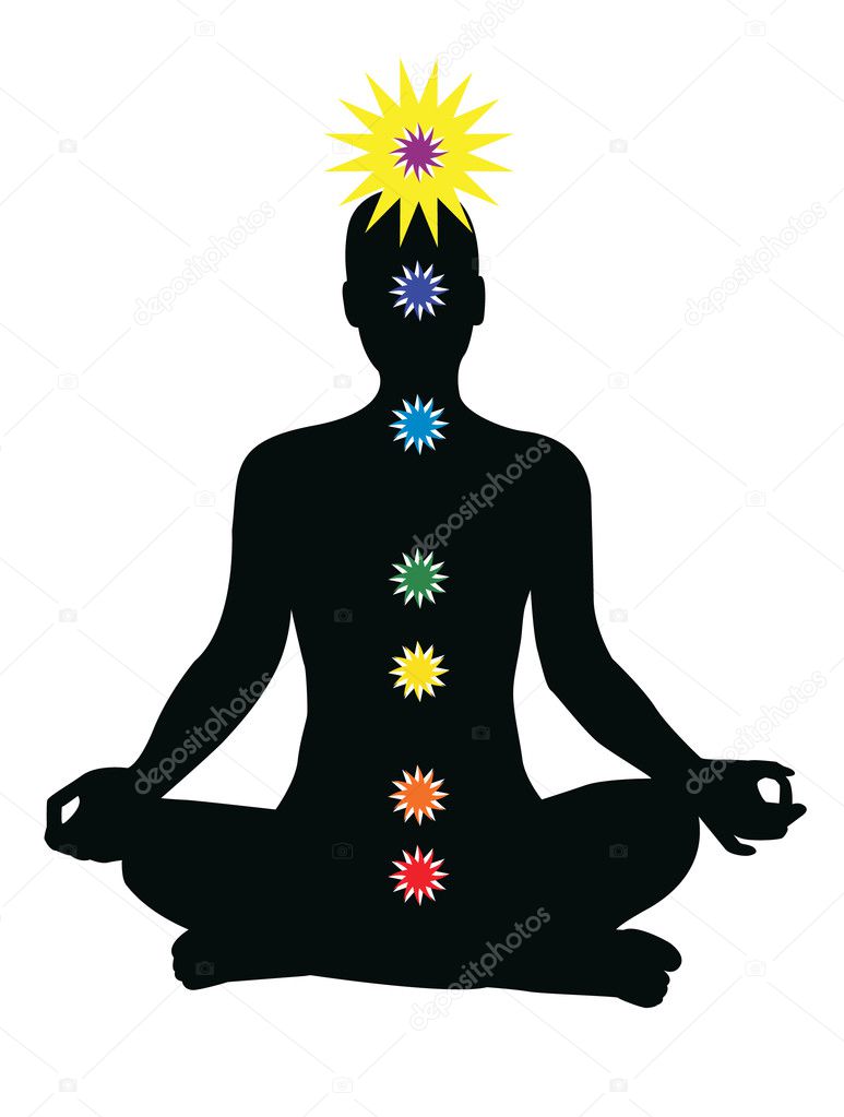 7 chakras in the body - vector