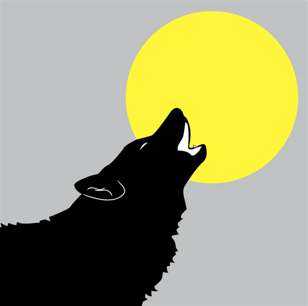 Wolf janken - vectorillustratie — Stockvector