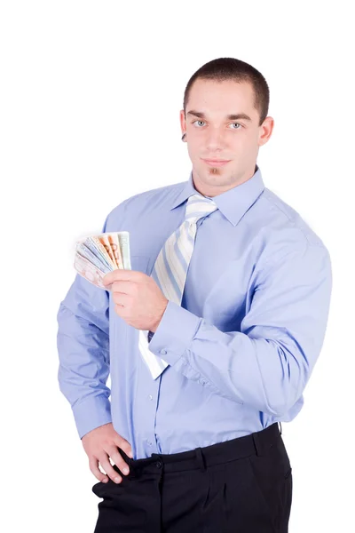 Affärsman som ger pengar — Stockfoto