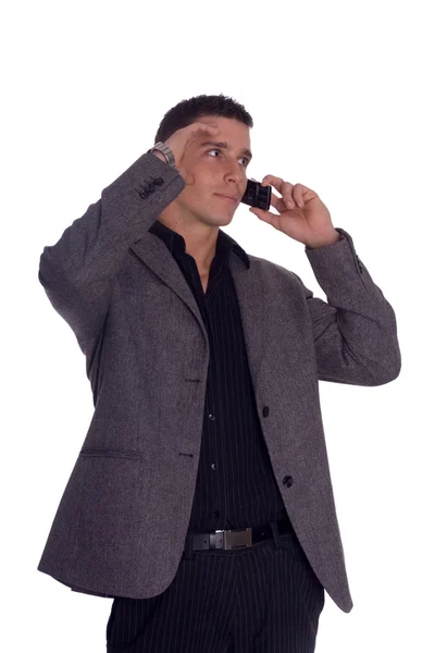 携帯電話を持ったビジネスマン — ストック写真