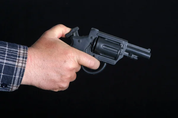 Чорний 9мм пістолет — стокове фото