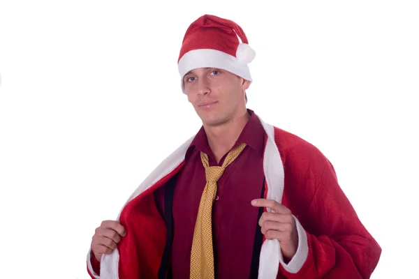 Biznesmen w kapeluszu, Święty Mikołaj — Zdjęcie stockowe
