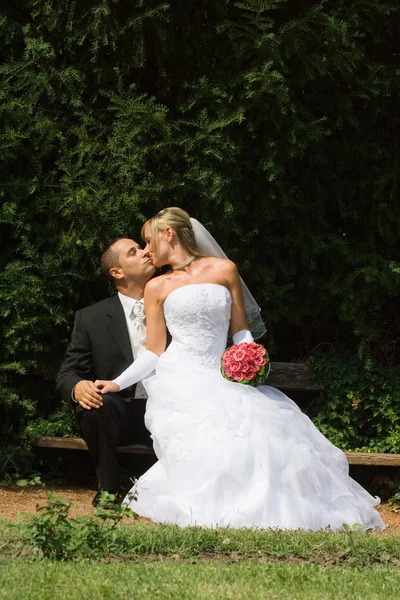 若い結婚式のカップル ストック写真