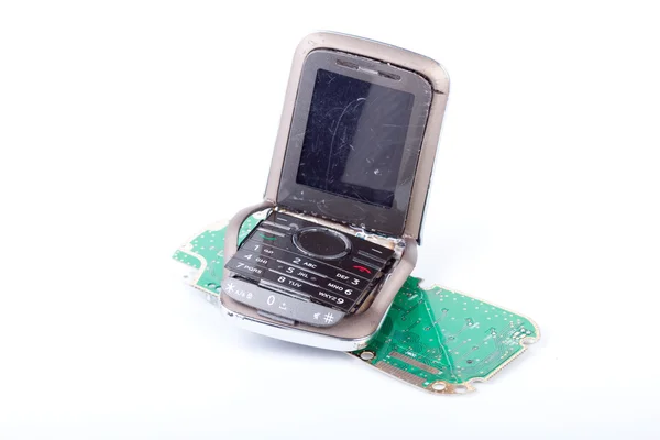 Telefone móvel quebrado — Fotografia de Stock