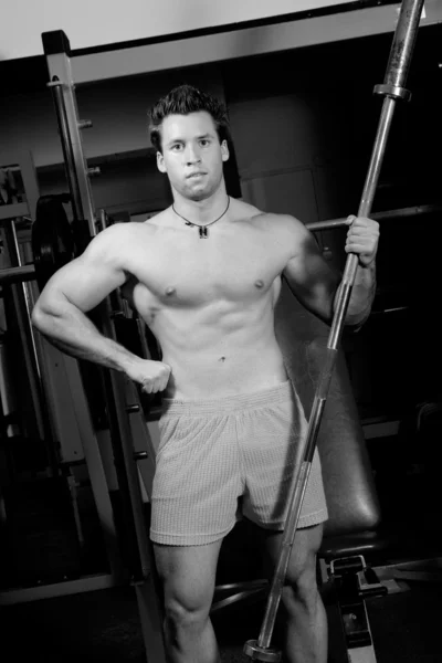 Fitness shaped muscle man posing — Stock Photo, Image