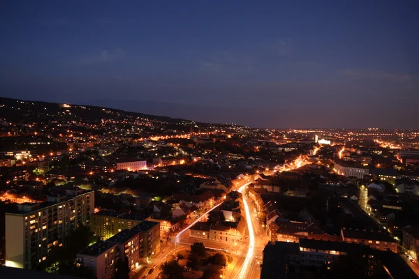 stock image Cityscape at night with moonlight