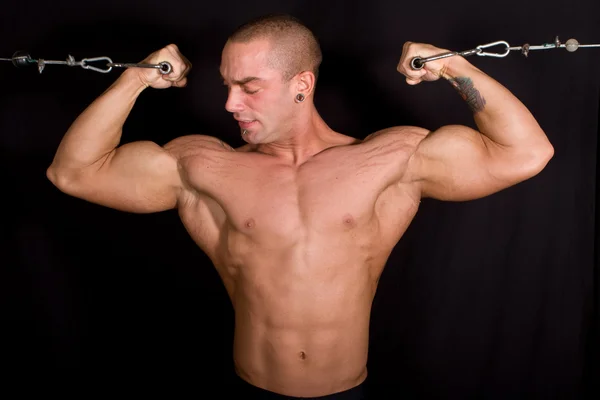 Bodybuilder training in the gym — Stock Photo, Image