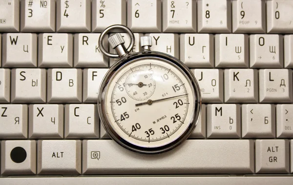 Chronomètre sur le clavier — Photo