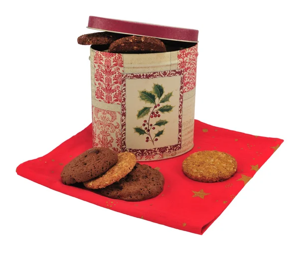 Biscuit box and cookies — Stock Photo, Image