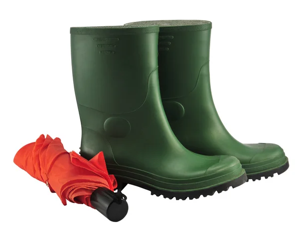 Gumboots i parasol — Zdjęcie stockowe