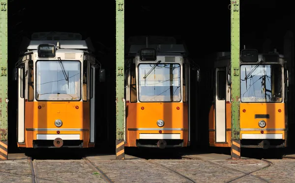 Trams in housing — Stock Photo, Image