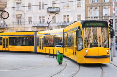 Yellow tram clipart