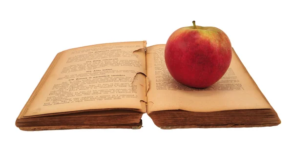 Βιβλίο μαγειρικής με μήλο — Φωτογραφία Αρχείου