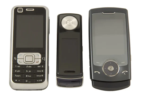 Drei Mobiltelefone — Stockfoto