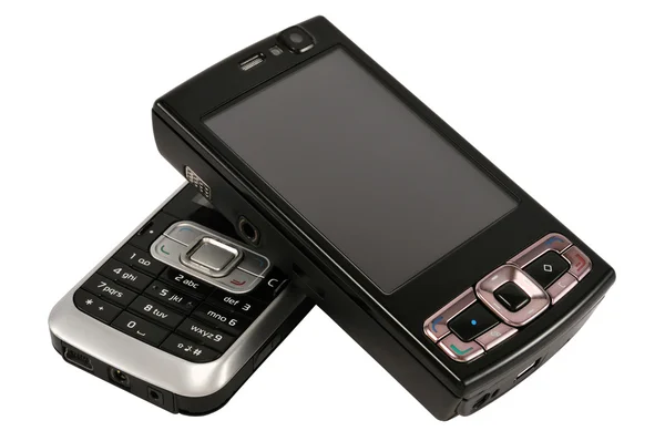 Kettő mozgatható telefon — Stock Fotó