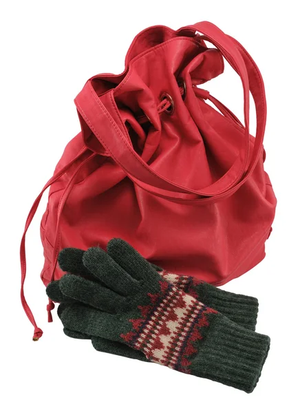 Bag with gloves — Stock Photo, Image