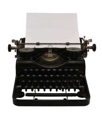 Typewriter with paper clipart