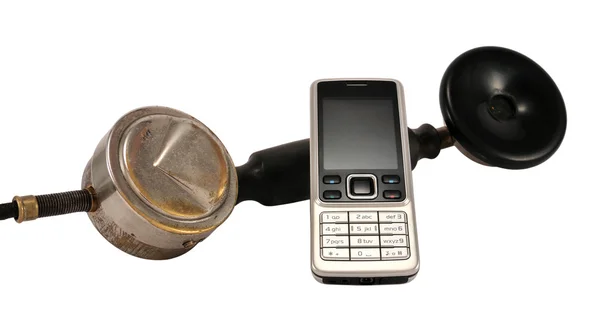 Παλιά και σύγχρονη τηλέφωνο — Φωτογραφία Αρχείου