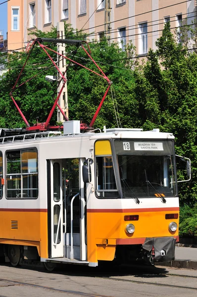Tram giallo — Foto Stock