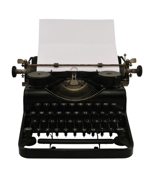 Schreibmaschine mit Papier lizenzfreie Stockbilder