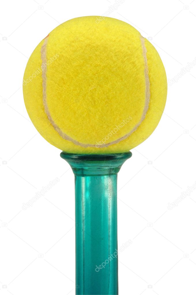 Tennis ball and vase