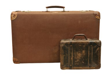 Two old suitcase clipart