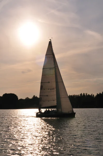 Sailing boat silhouette Stock Photo