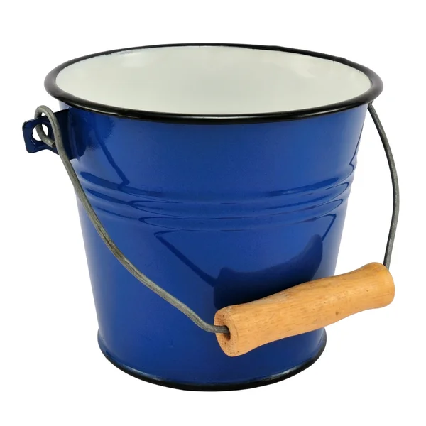 Empty blue bucket — Stock Photo, Image
