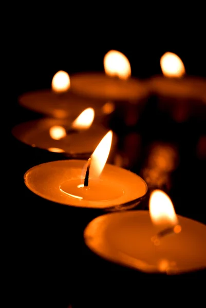 Short-cut candles burning — Stock Photo, Image