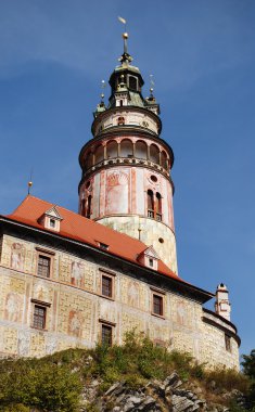 Cesky Krumlov 'un manzarası. Çek Cumhuriyeti