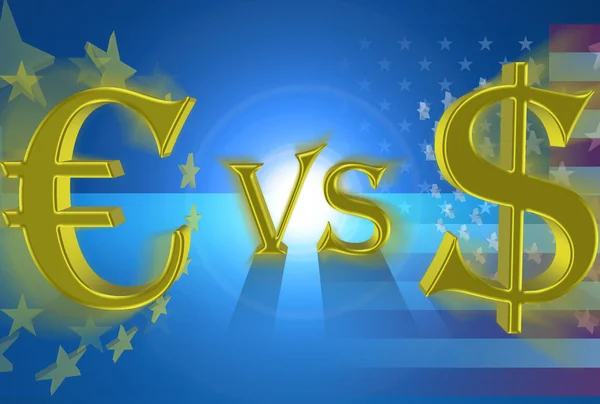 Euro vs dólar Imagen de archivo