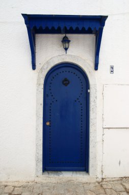 Blue door in Sidi Bou Sadi, Tunis clipart