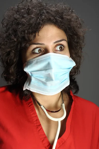 Enfermeira com máscara médica — Fotografia de Stock