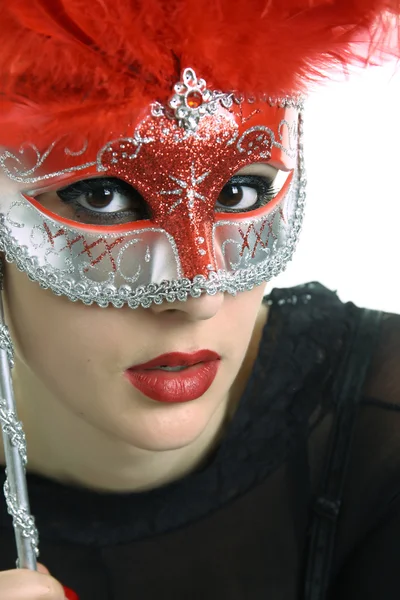 Krásná žena s maškarní karneval — Stock fotografie