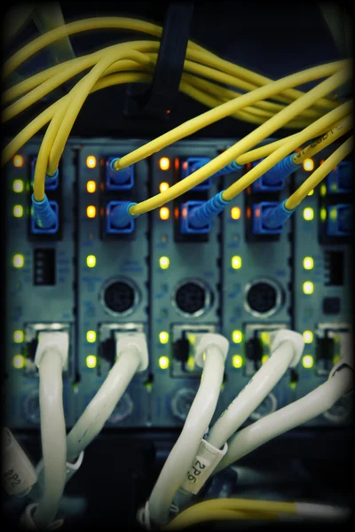 Fiber optik Sc/Upc konektörler ile — Stok fotoğraf