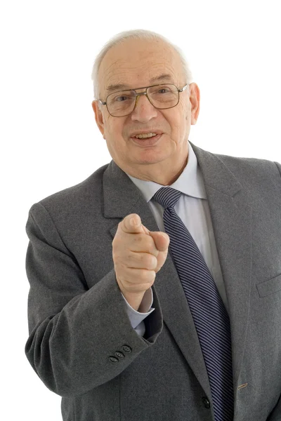 Confident business man gesturing — Stock Photo, Image