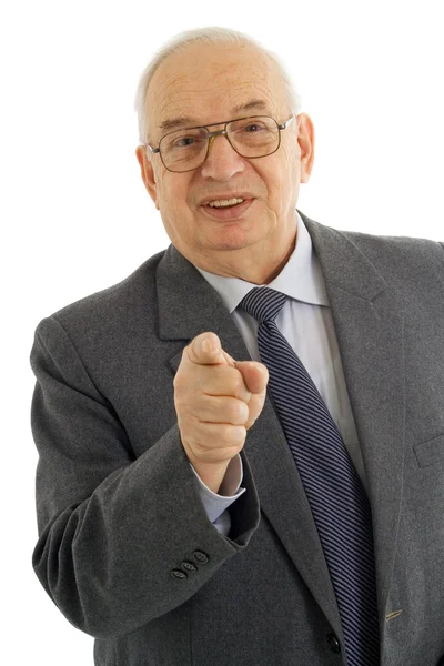 Confident business man gesturing — Stock Photo, Image