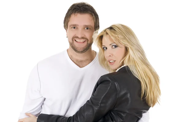 Giovane felice attraente coppia sorridente — Foto Stock