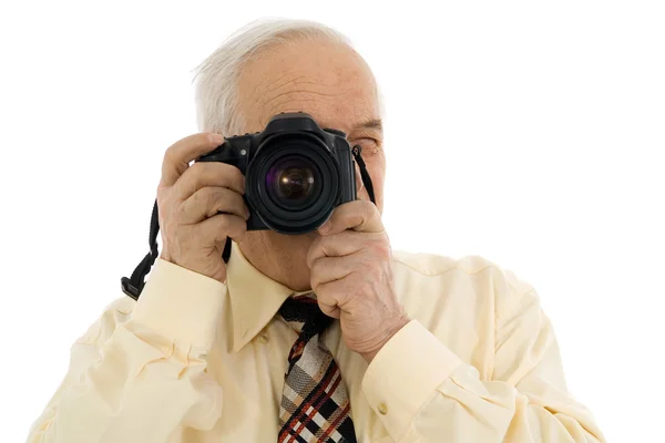 Senior exitoso fotógrafo de prensa —  Fotos de Stock