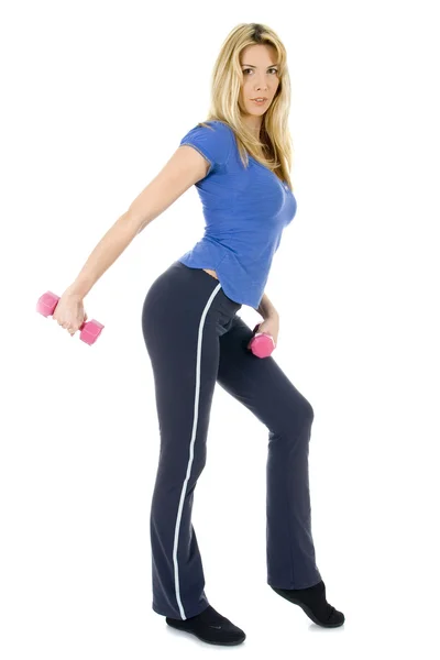 Kvinnan gör ett fitness — Stockfoto